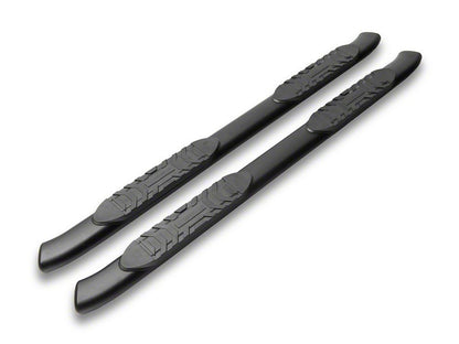 RedRock 5-Inch Oval Bent End Side Step Bars; Fine Texture Black (24-25 Tacoma Double Cab)
