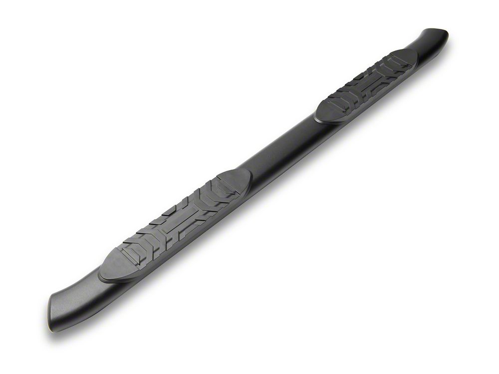 RedRock 5-Inch Oval Bent End Side Step Bars; Fine Texture Black (24-25 Tacoma Double Cab)