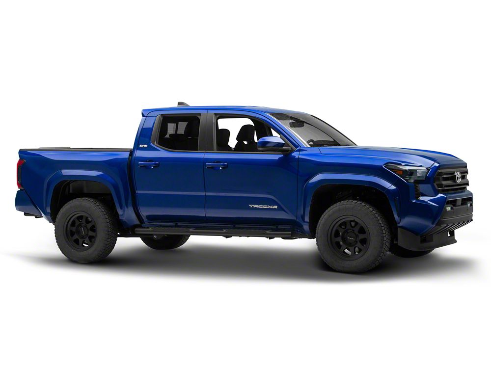 RedRock 5-Inch Oval Bent End Side Step Bars; Fine Texture Black (24-25 Tacoma Double Cab)