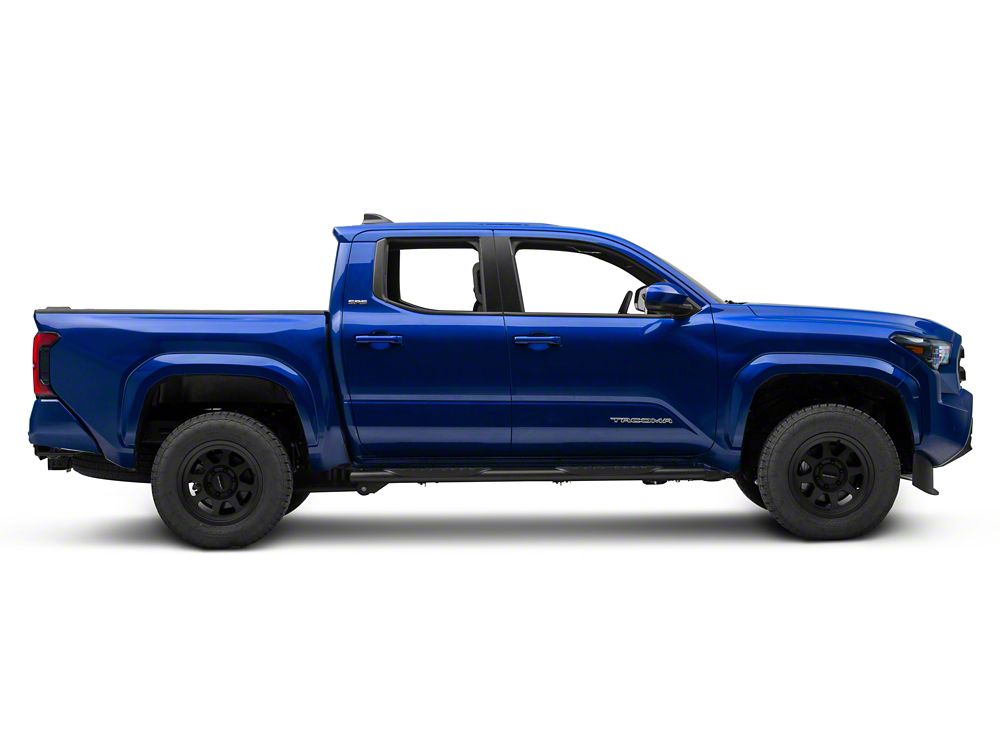 RedRock 5-Inch Oval Bent End Side Step Bars; Fine Texture Black (24-25 Tacoma Double Cab)