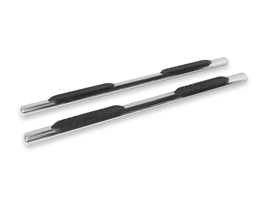 RedRock 4-Inch Oval Straight End Side Step Bars; 304 Stainless Steel (24-25 Tacoma Double Cab)