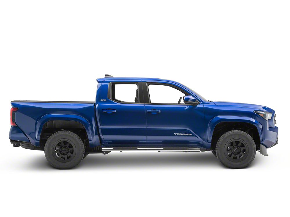 RedRock 4-Inch Oval Straight End Side Step Bars; 304 Stainless Steel (24-25 Tacoma Double Cab)