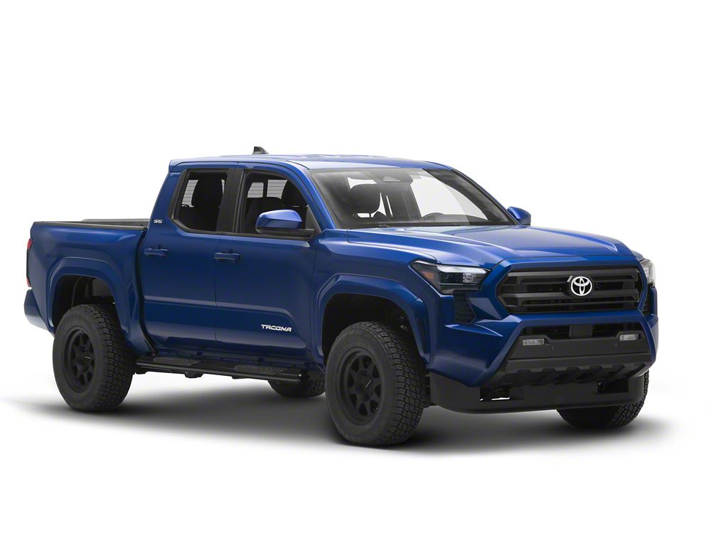 RedRock 4-Inch Oval Straight Side Step Bars; Black (24-25 Tacoma Double Cab)