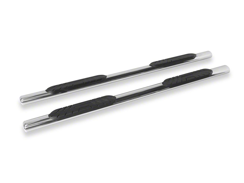 RedRock 4-Inch Oval Straight Side Step Bars; Stainless Steel (24-25 Tacoma Double Cab)