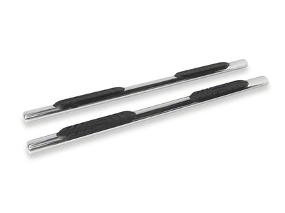 RedRock 4-Inch Oval Straight Side Step Bars; Stainless Steel (24-25 Tacoma Double Cab)