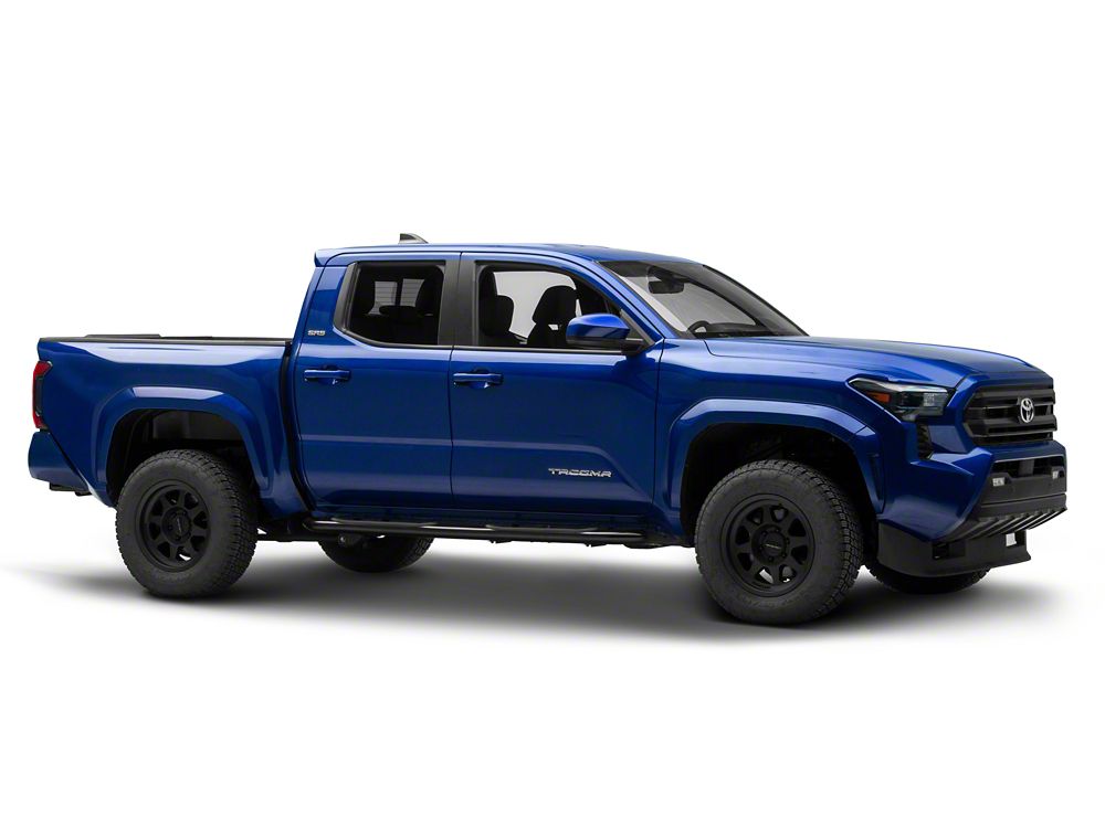 RedRock 4-Inch Oval Bent End Side Step Bars; Black (24-25 Tacoma Double Cab)