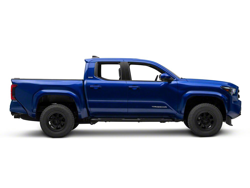 RedRock 4-Inch Oval Bent End Side Step Bars; Black (24-25 Tacoma Double Cab)