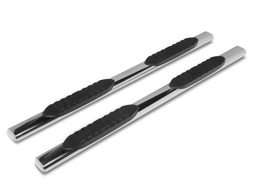 RedRock 5-Inch Oval Straight End Side Step Bars; 304 Stainless (24-25 Tacoma Double Cab)