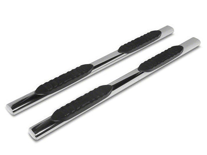 RedRock 5-Inch Oval Straight End Side Step Bars; 304 Stainless (24-25 Tacoma Double Cab)