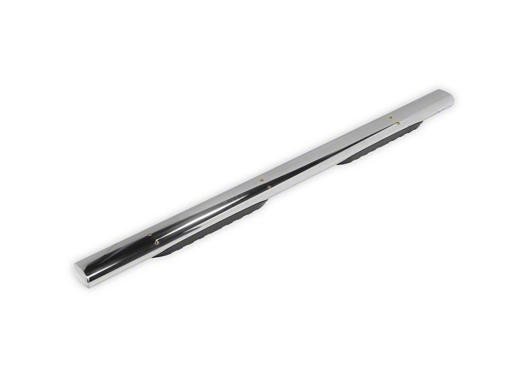 RedRock 5-Inch Oval Straight End Side Step Bars; 304 Stainless (24-25 Tacoma Double Cab)