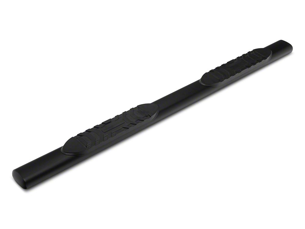 RedRock 5-Inch Oval Straight End Side Step Bars; Fine Textured Black (24-25 Tacoma Double Cab)
