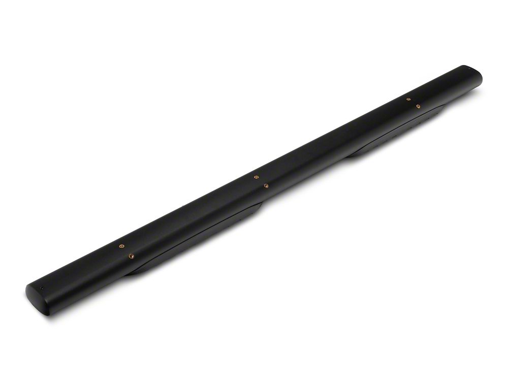 RedRock 5-Inch Oval Straight End Side Step Bars; Fine Textured Black (24-25 Tacoma Double Cab)