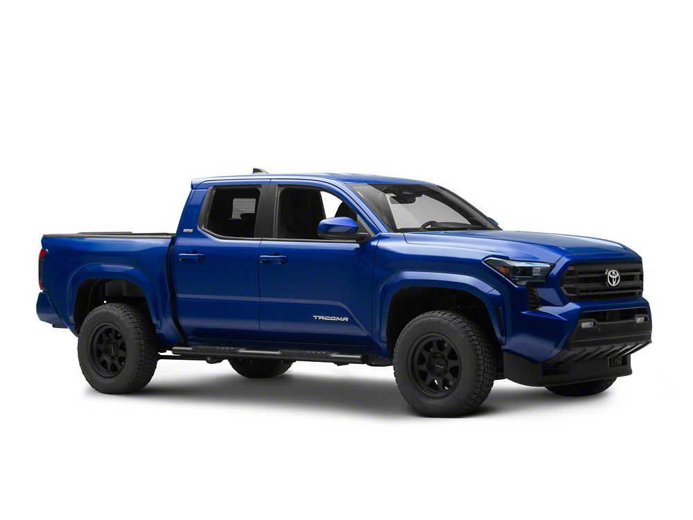 RedRock 5-Inch Oval Straight End Side Step Bars; Fine Textured Black (24-25 Tacoma Double Cab)