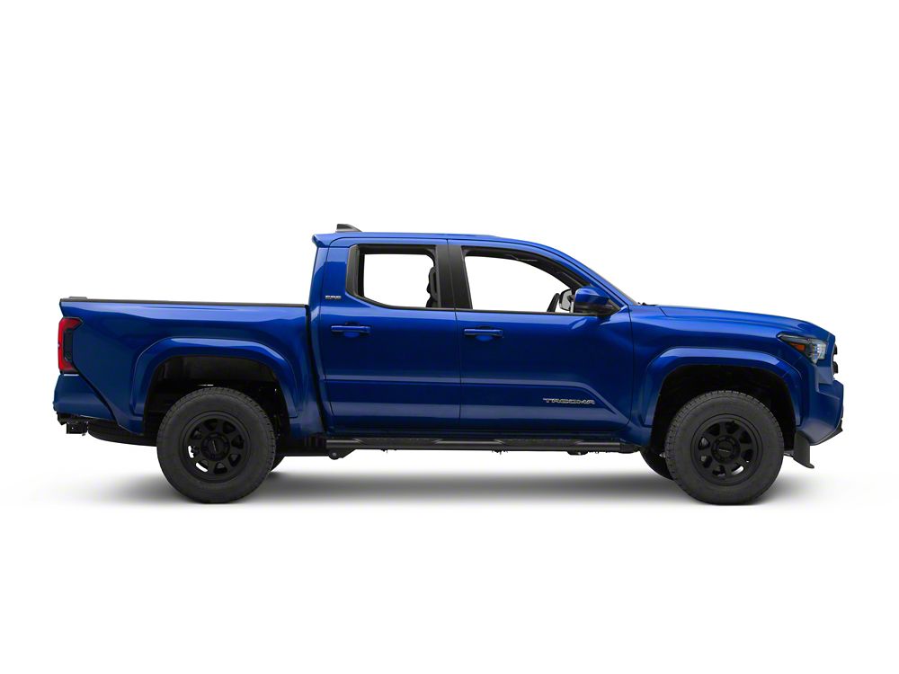 RedRock 5-Inch Oval Straight End Side Step Bars; Fine Textured Black (24-25 Tacoma Double Cab)