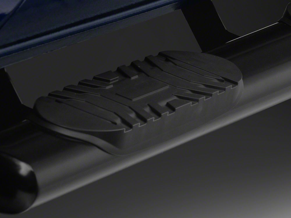 RedRock 5-Inch Oval Straight End Side Step Bars; Black (24-25 Tacoma Double Cab)