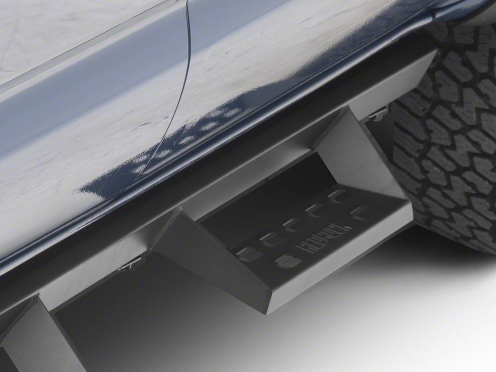 RedRock 4-Inch Drop TC1 Running Boards; Textured Black (05-23 Tacoma Double Cab)