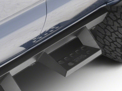 RedRock 4-Inch Drop TC1 Running Boards; Textured Black (05-23 Tacoma Double Cab)