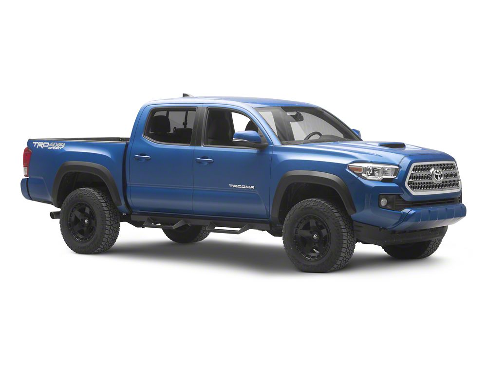 RedRock 4-Inch Drop TC1 Running Boards; Textured Black (05-23 Tacoma Double Cab)