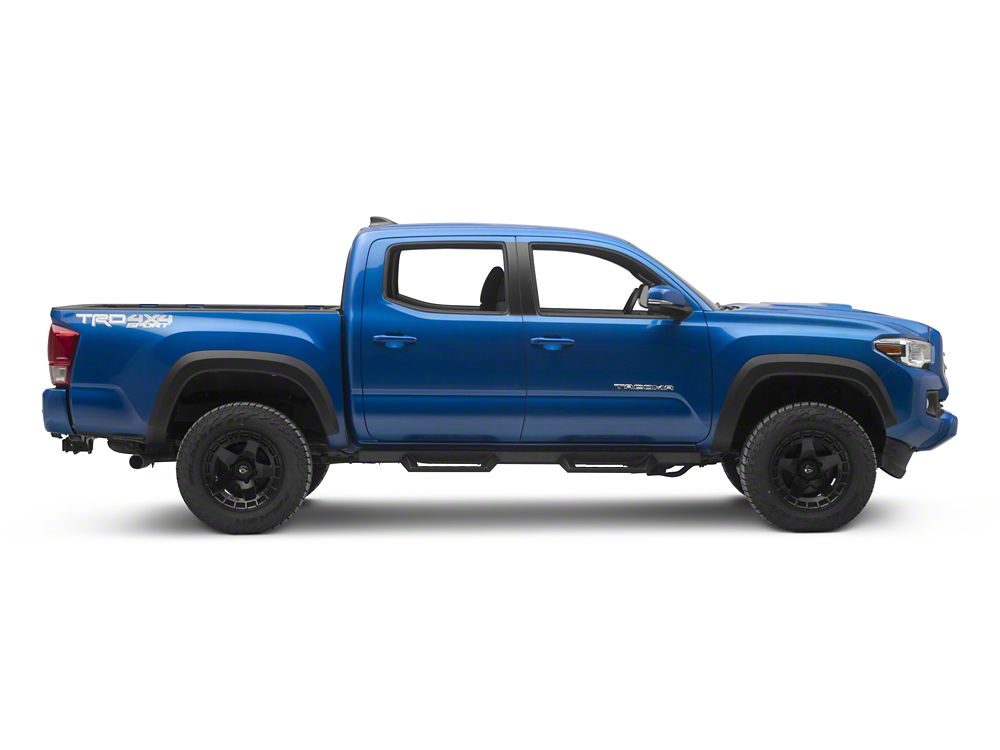 RedRock 4-Inch Drop TC1 Running Boards; Textured Black (05-23 Tacoma Double Cab)