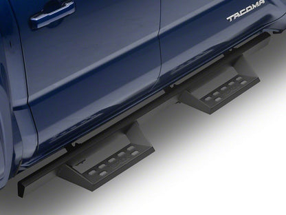 RedRock 4-Inch Drop TC1 Running Boards; Textured Black (24-25 Tacoma Double Cab)