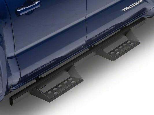 RedRock 4-Inch Drop TC1 Running Boards; Textured Black (24-25 Tacoma Double Cab)