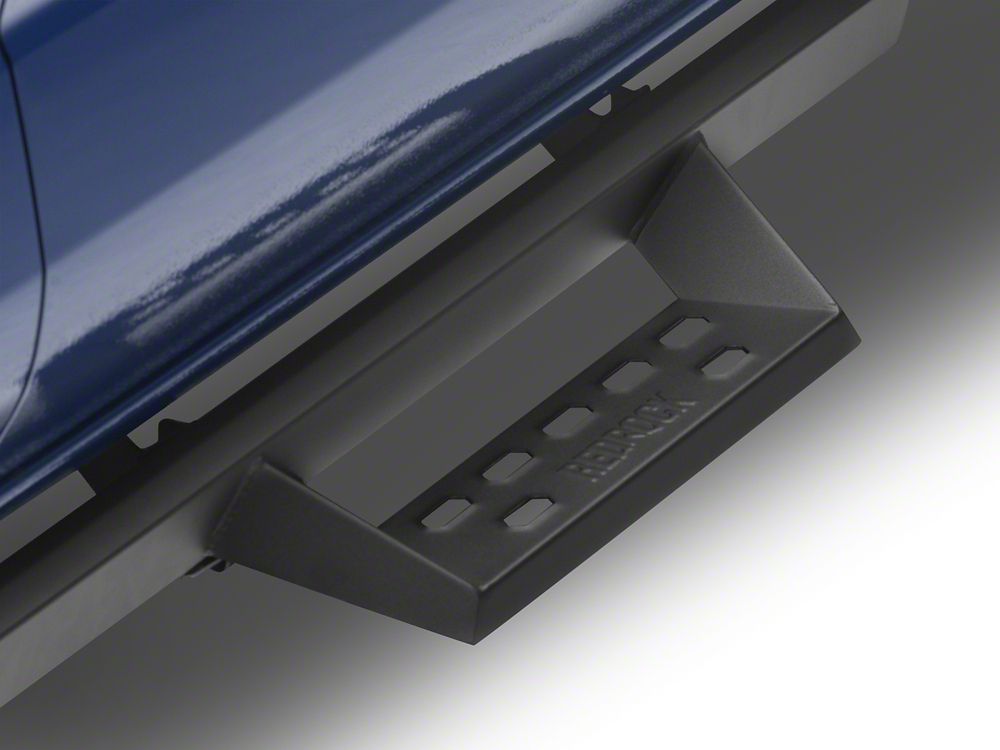 RedRock 4-Inch Drop TC1 Running Boards; Textured Black (24-25 Tacoma Double Cab)