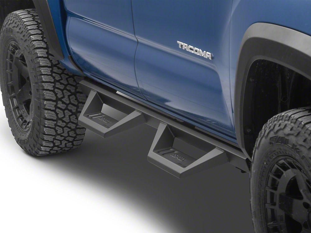 RedRock TC2 Drop Step Running Boards; Textured Black (05-23 Tacoma Double Cab)