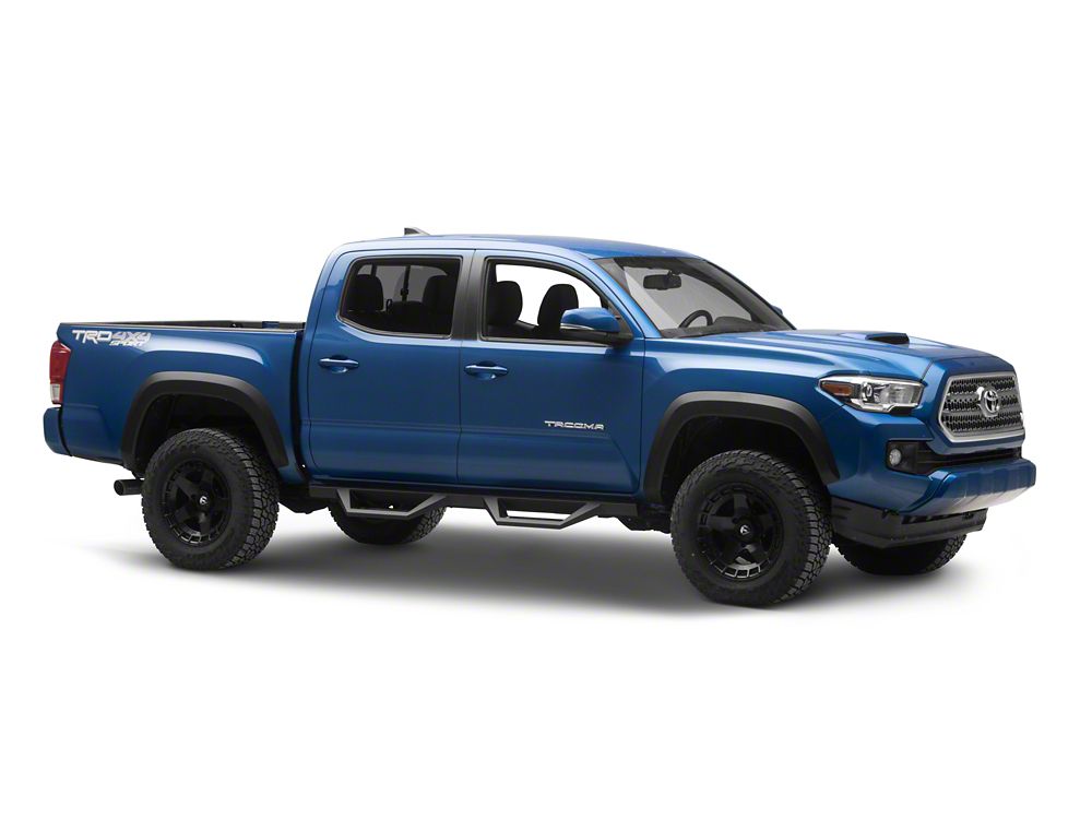 RedRock TC2 Drop Step Running Boards; Textured Black (05-23 Tacoma Double Cab)