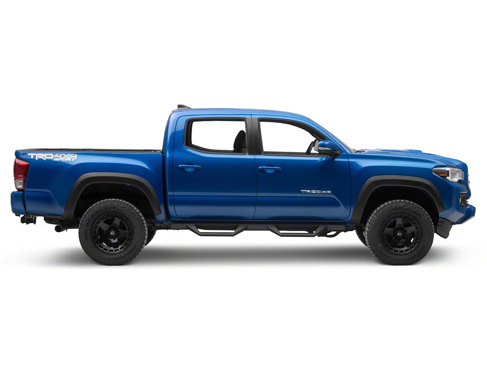 RedRock TC2 Drop Step Running Boards; Textured Black (05-23 Tacoma Double Cab)