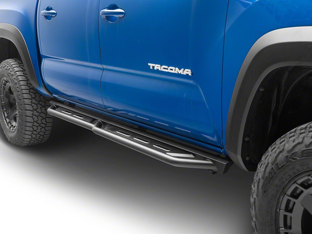 RedRock TC3 HD Rocker Steps; Textured Black (05-23 Tacoma Double Cab)