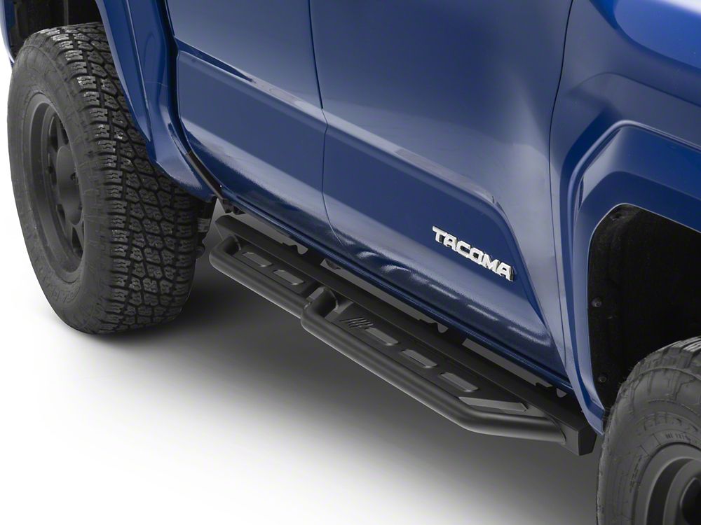 RedRock TC3 HD Rocker Steps; Textured Black (24-25 Tacoma Double Cab)
