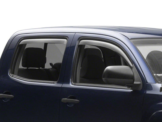 RedRock In-Channel Window Deflectors; Front and Rear; Smoke (05-15 Tacoma Double Cab)
