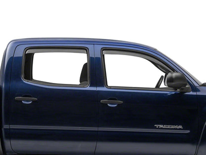 RedRock In-Channel Window Deflectors; Front and Rear; Smoke (05-15 Tacoma Double Cab)