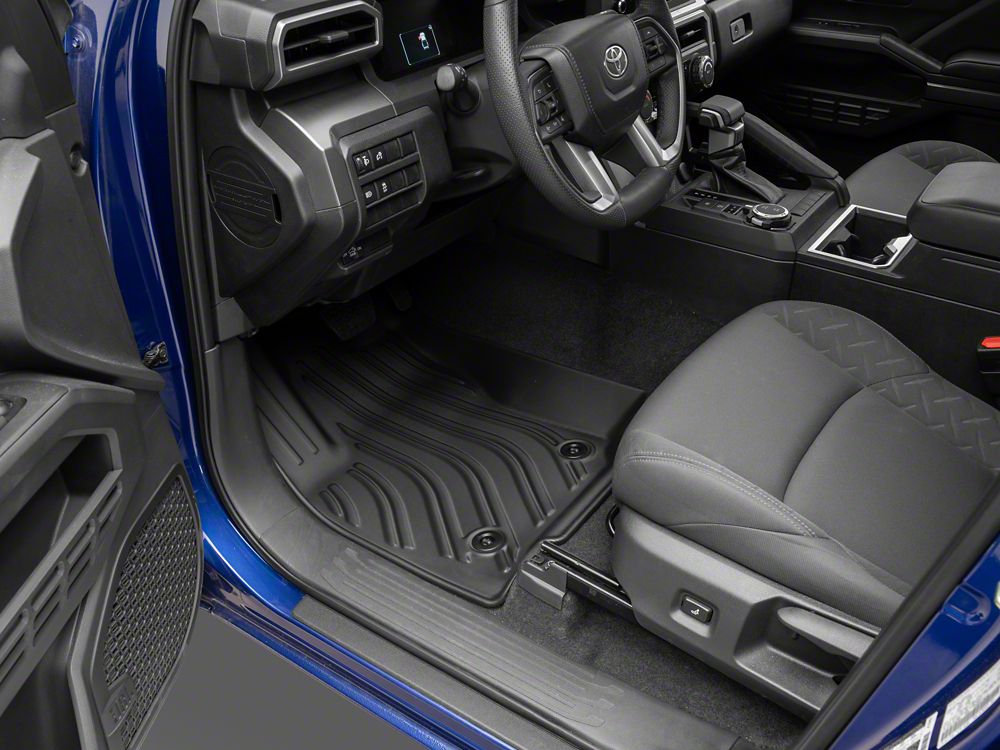 RedRock Custom Fit All-Weather Front and Rear Floor Liners; Black (24-26 Tacoma Double Cab)