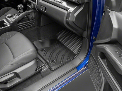 RedRock Custom Fit All-Weather Front and Rear Floor Liners; Black (24-26 Tacoma Double Cab)