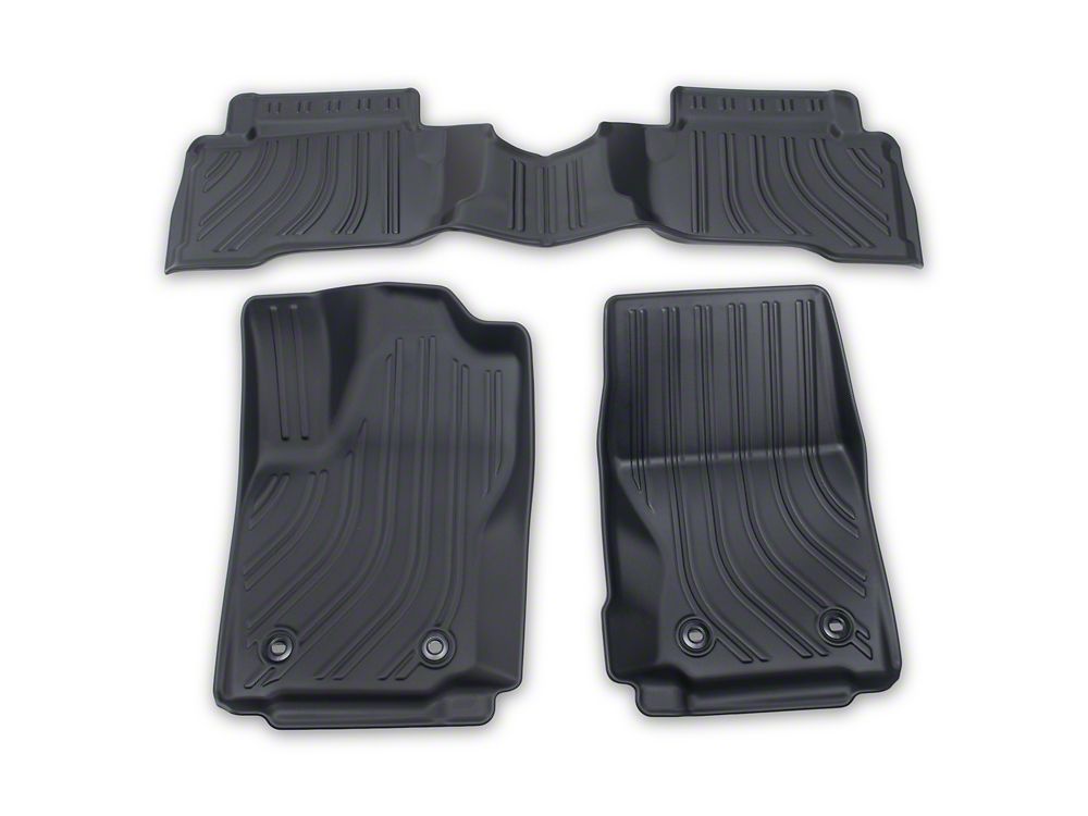 RedRock Custom Fit All-Weather Front and Rear Floor Liners; Black (24-26 Tacoma Double Cab)