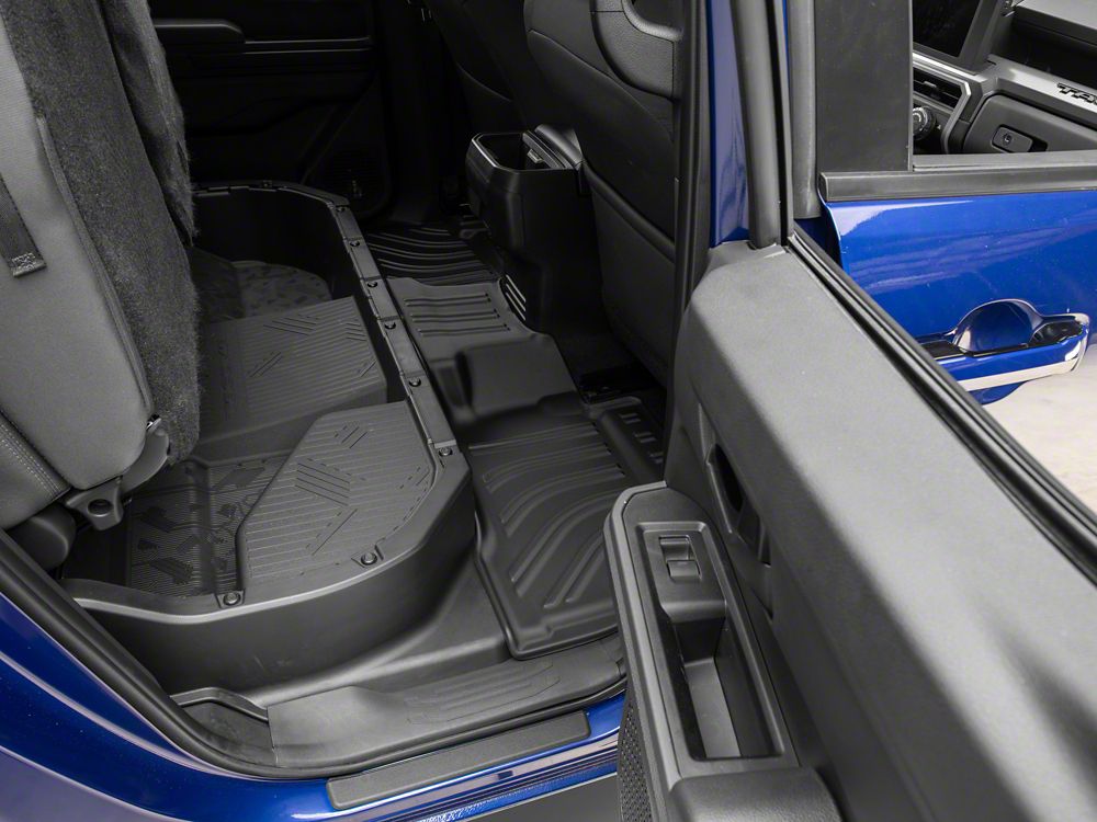 RedRock Custom Fit All-Weather Front and Rear Floor Liners; Black (24-26 Tacoma Double Cab)