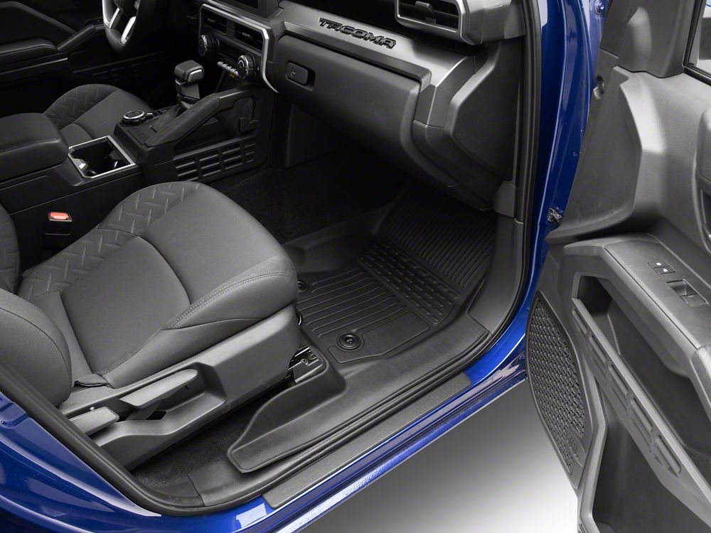 RedRock Custom Fit All-Weather Front and Rear Floor Liners; Black (24-26 Tacoma Double Cab)