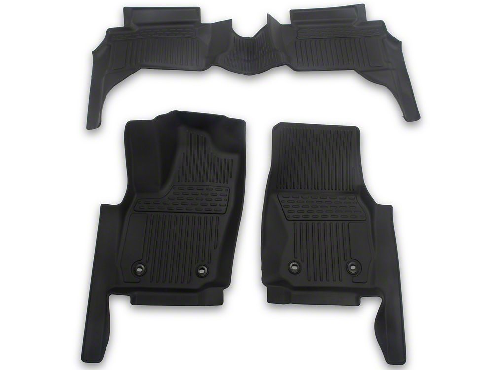 RedRock Custom Fit All-Weather Front and Rear Floor Liners; Black (24-26 Tacoma Double Cab)