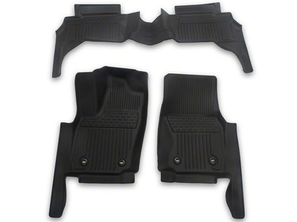 RedRock Custom Fit All-Weather Front and Rear Floor Liners; Black (24-26 Tacoma Double Cab)