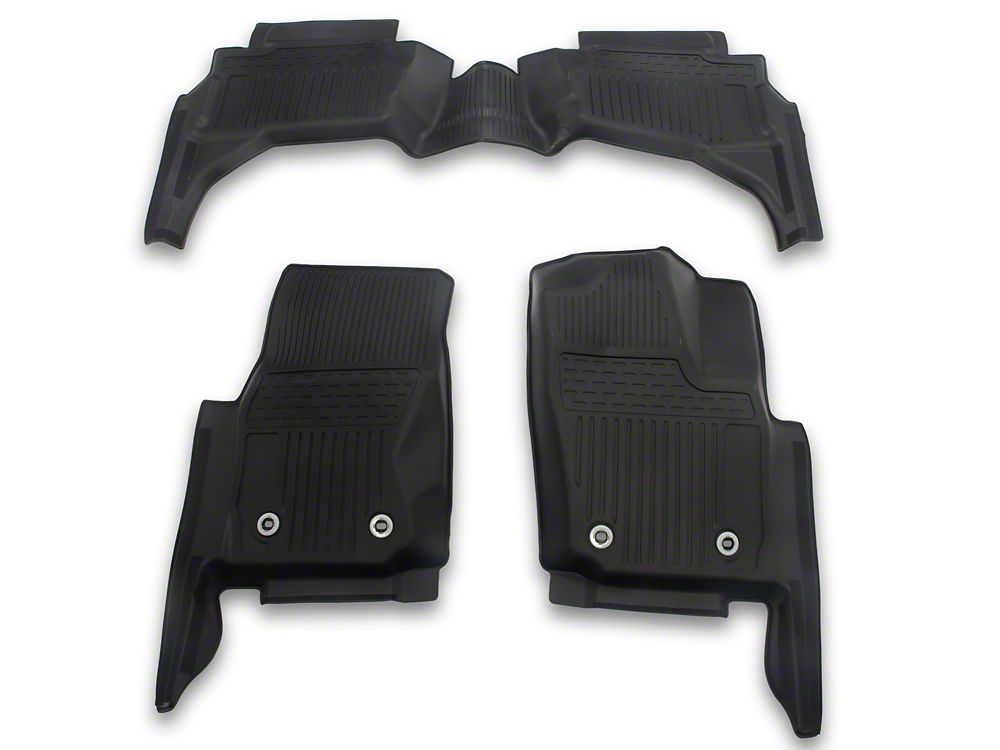 RedRock Custom Fit All-Weather Front and Rear Floor Liners; Black (24-26 Tacoma Double Cab)