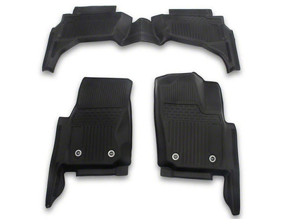 RedRock Custom Fit All-Weather Front and Rear Floor Liners; Black (24-26 Tacoma Double Cab)