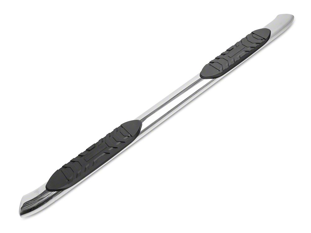 RedRock 5-Inch Oval Bent End Side Step Bars; Stainless Steel (07-21 Tundra Double Cab)