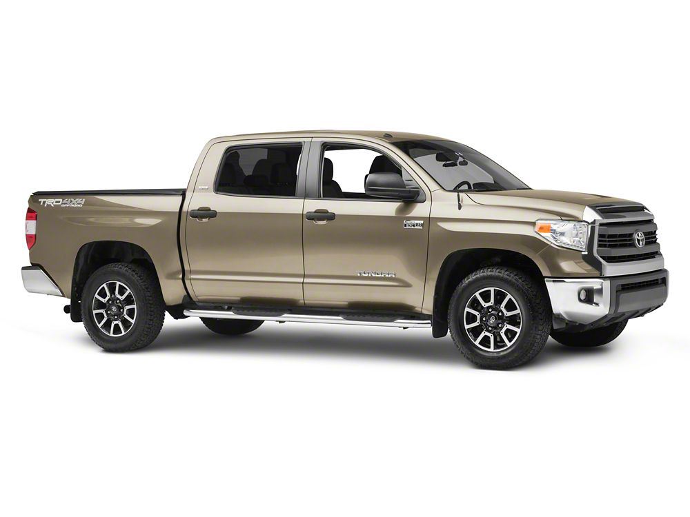 RedRock 5-Inch Oval Bent End Side Step Bars; Stainless Steel (07-21 Tundra CrewMax)