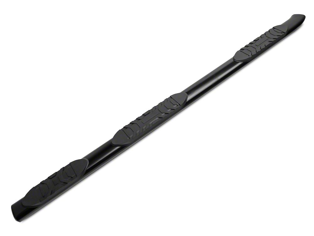 RedRock 5-Inch Oval Bent End Wheel to Wheel Side Step Bars; Black (07-21 Tundra Double Cab w/ 6-1/2-Foot Bed)