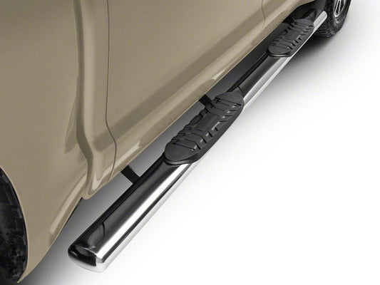 RedRock 5-Inch Oval Straight End Side Step Bars; Stainless Steel (07-21 Tundra CrewMax)