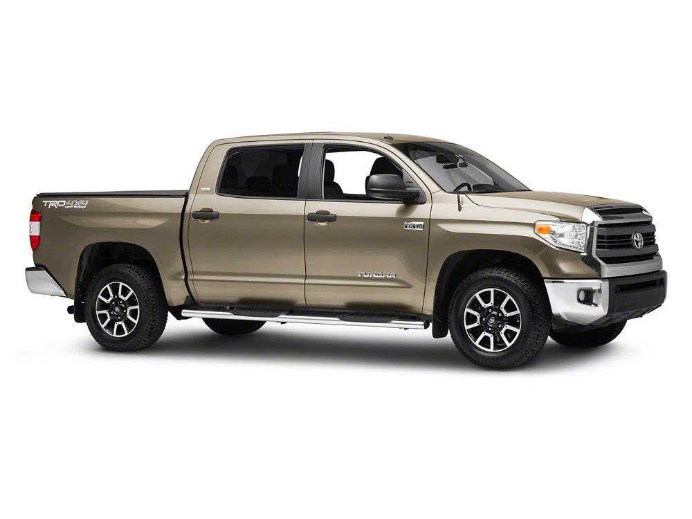 RedRock 5-Inch Oval Straight End Side Step Bars; Stainless Steel (07-21 Tundra CrewMax)