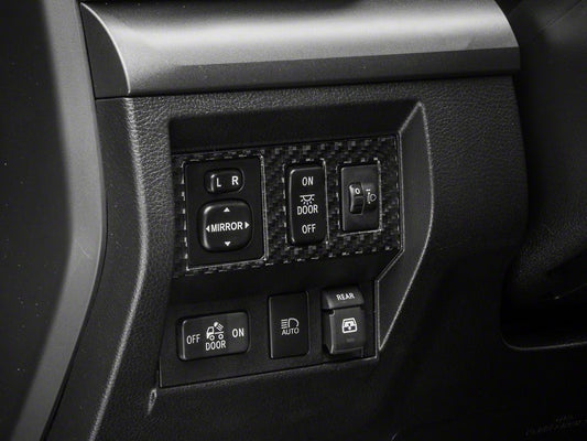 RedRock Headlight Switch Trim; Carbon Fiber (14-21 Tundra)