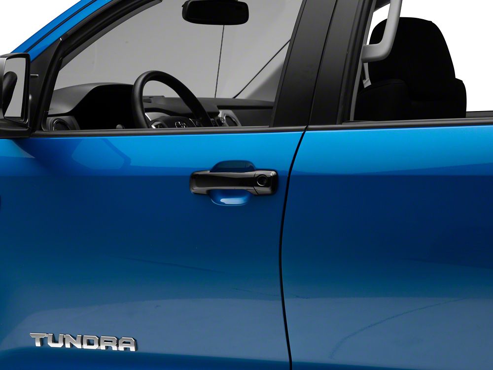 RedRock Door Handle Covers; Gloss Black (07-21 Tundra)
