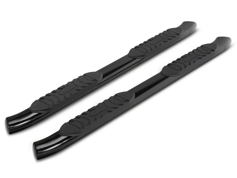 RedRock 5-Inch Oval Bent End Side Step Bars; Black (22-25 Tundra Double Cab)